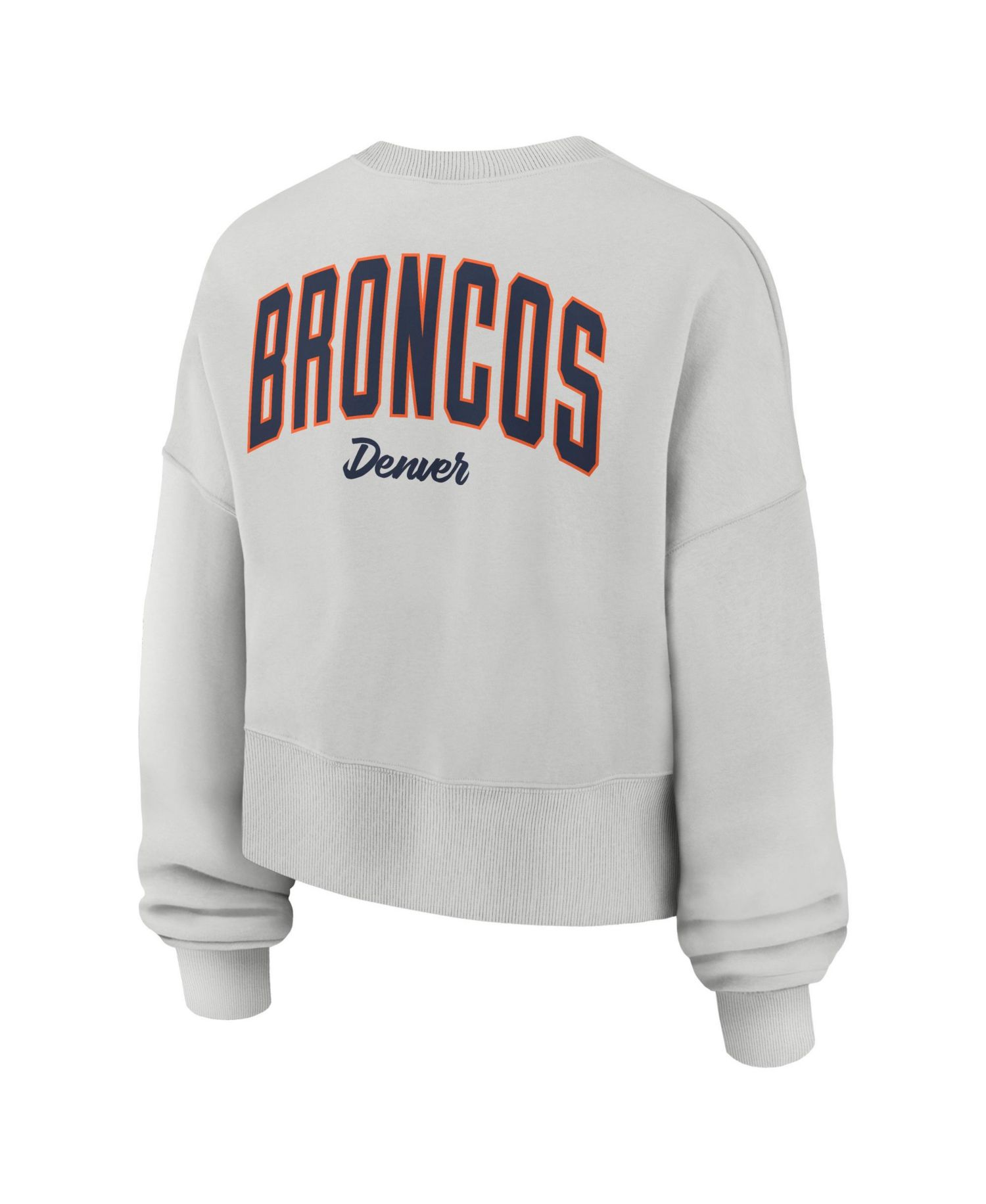 Women's Gray Denver Broncos Oversized Primetime Phoenix Fleece Sweatshirt