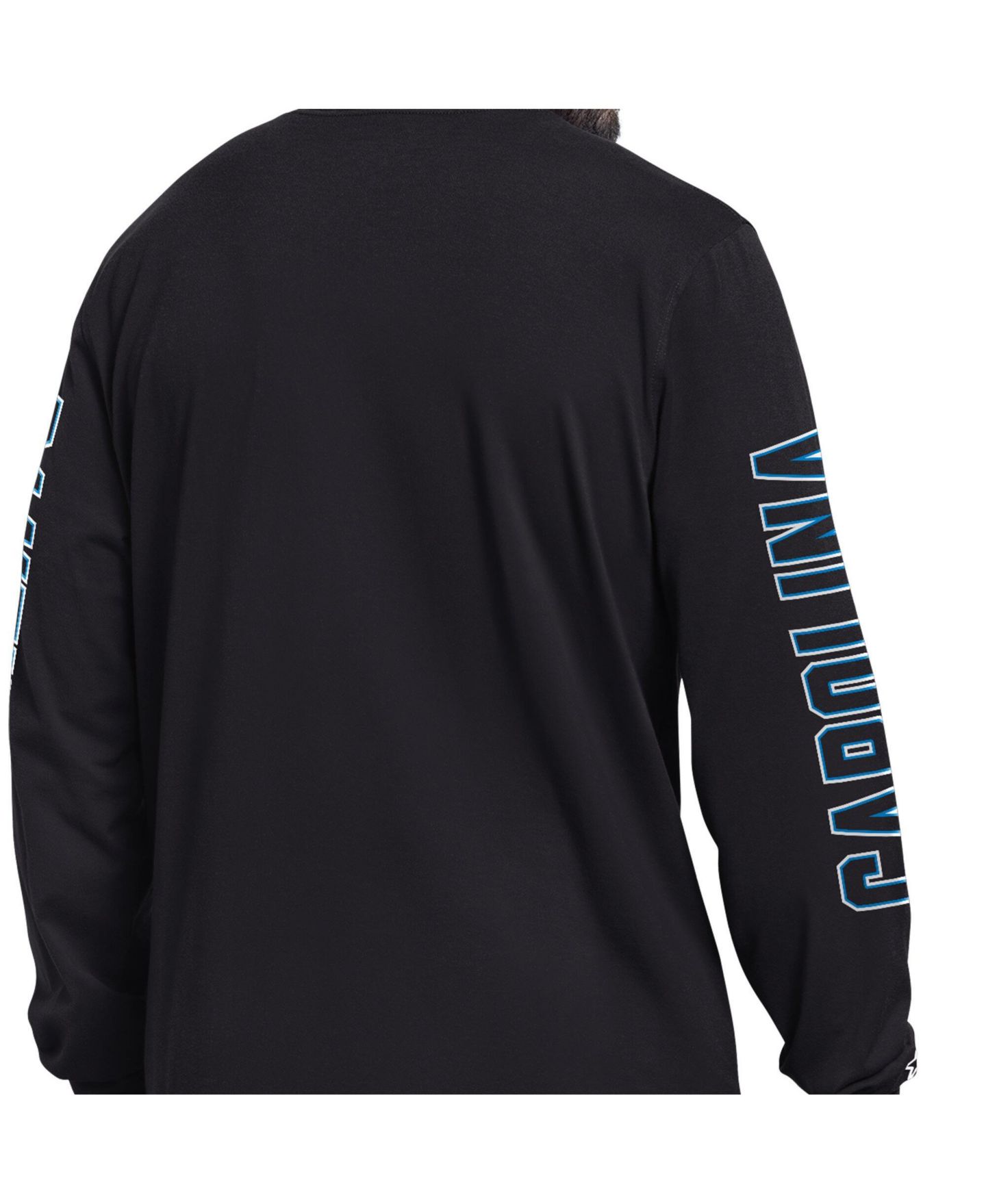 Мужская футболка Starter Black Carolina Panthers Clutch Hit II Long-Sleeve — фото 3