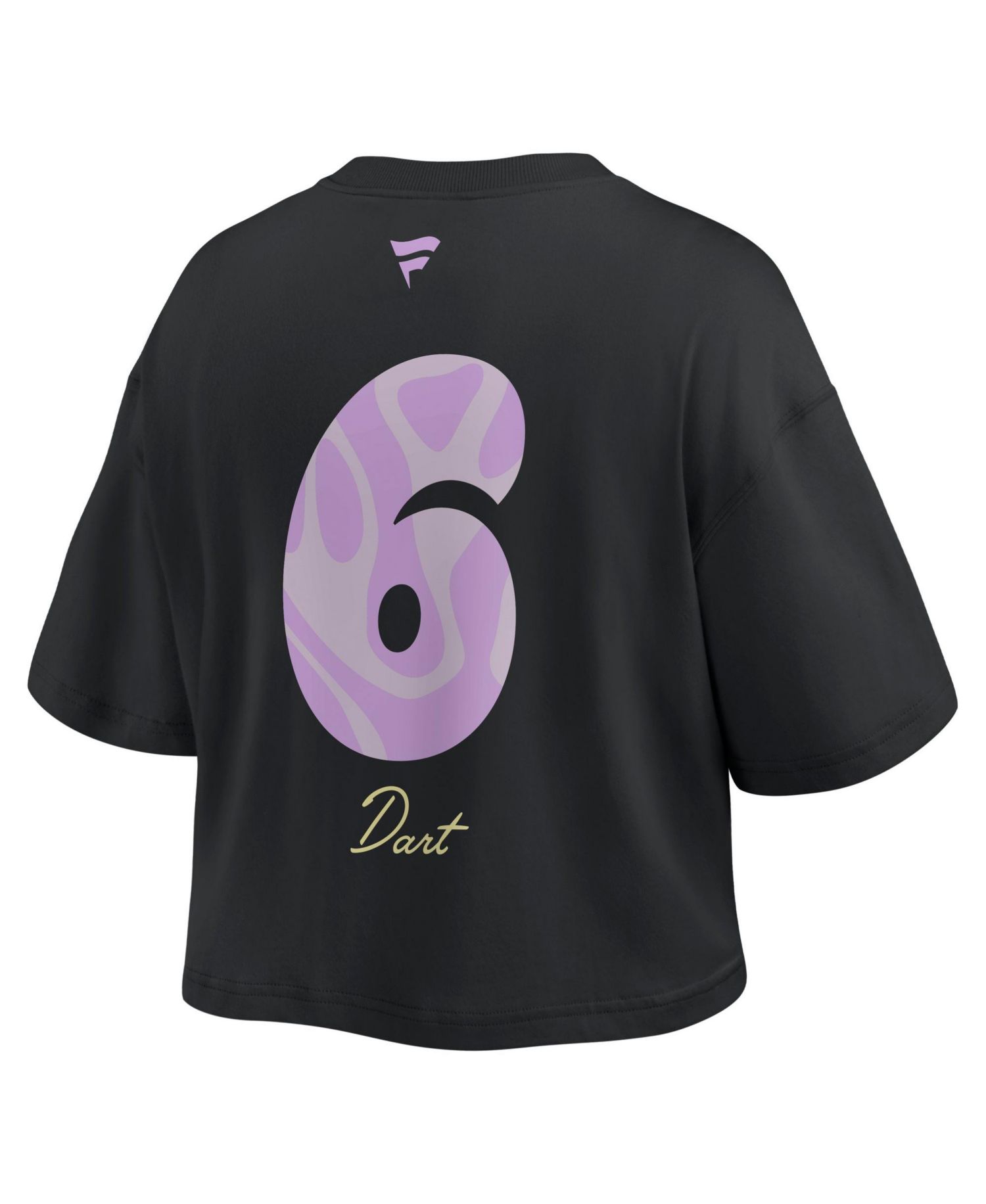 Women's Jaxson Dart Black New York Giants Fashion Cropped T-Shirt