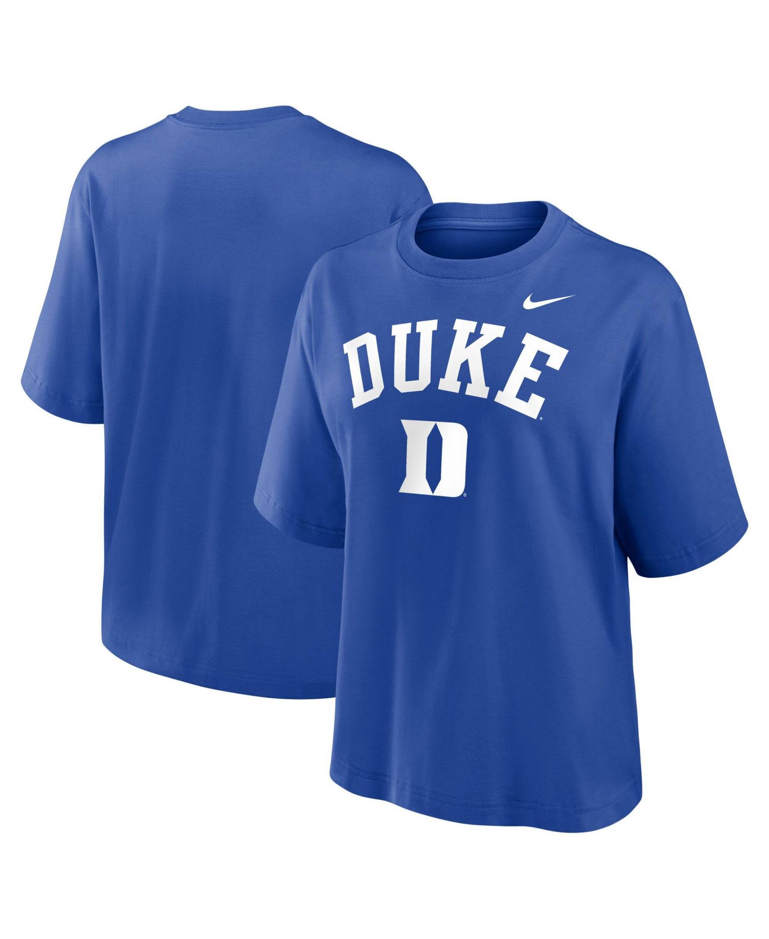 Women's Royal Duke Blue Devils Arch Logo Boxy T-Shirt