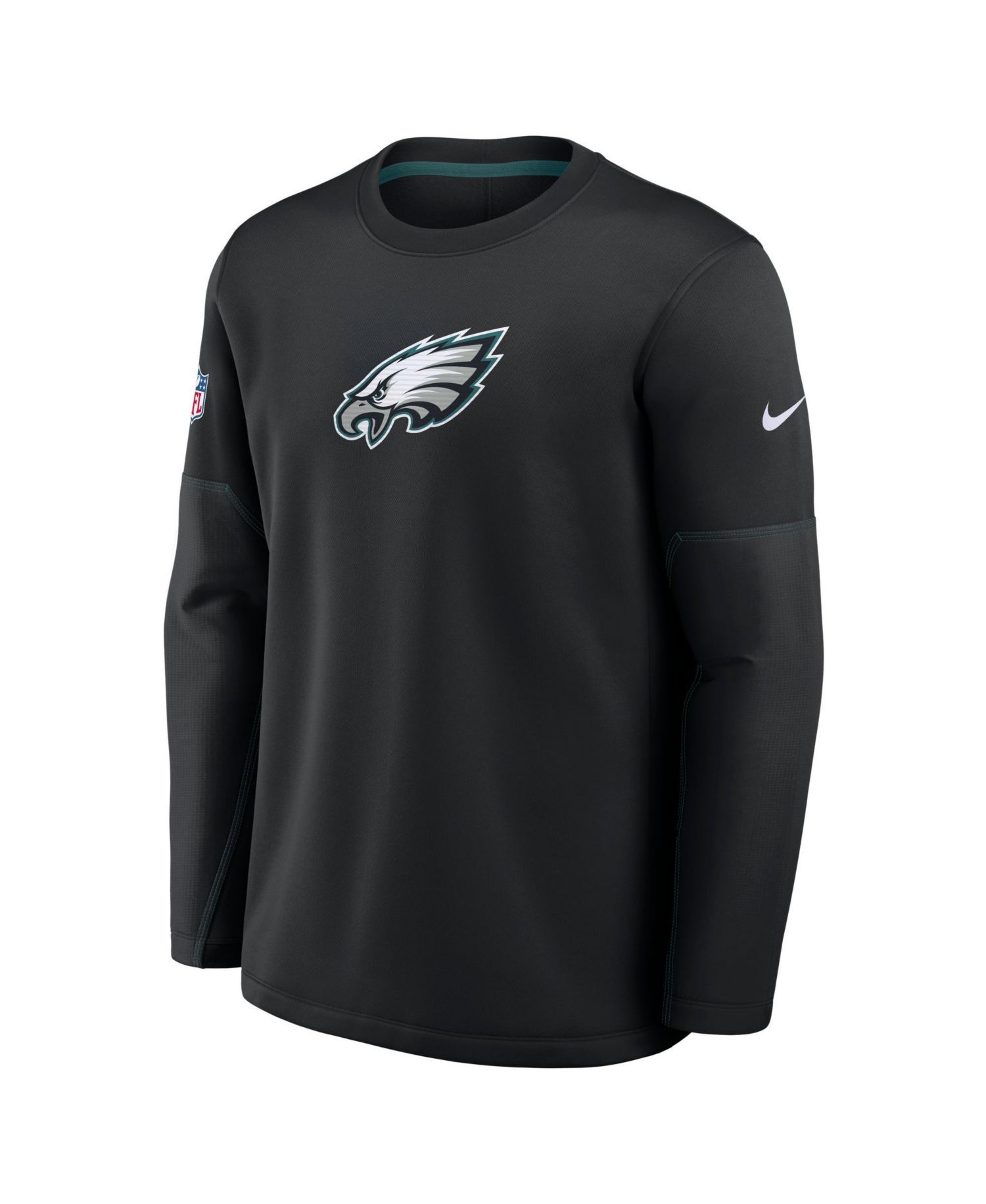 Men's Black Philadelphia Eagles Sideline Coaches Team Present Midweight Therma-FIT Sweatshirt