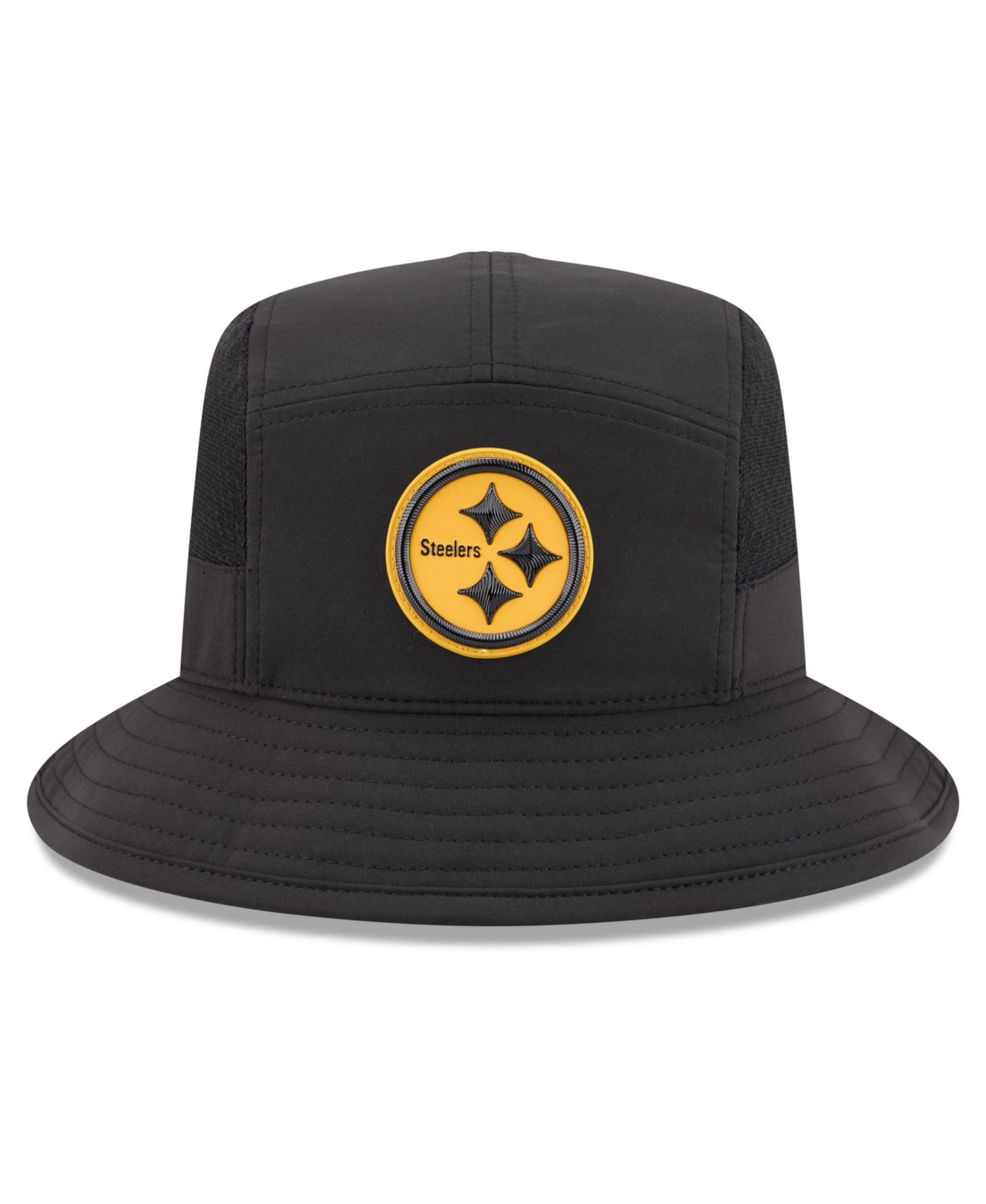Мужская панама New Era Black Pittsburgh Steelers 2026 Sideline Bucket Hat — фото 4