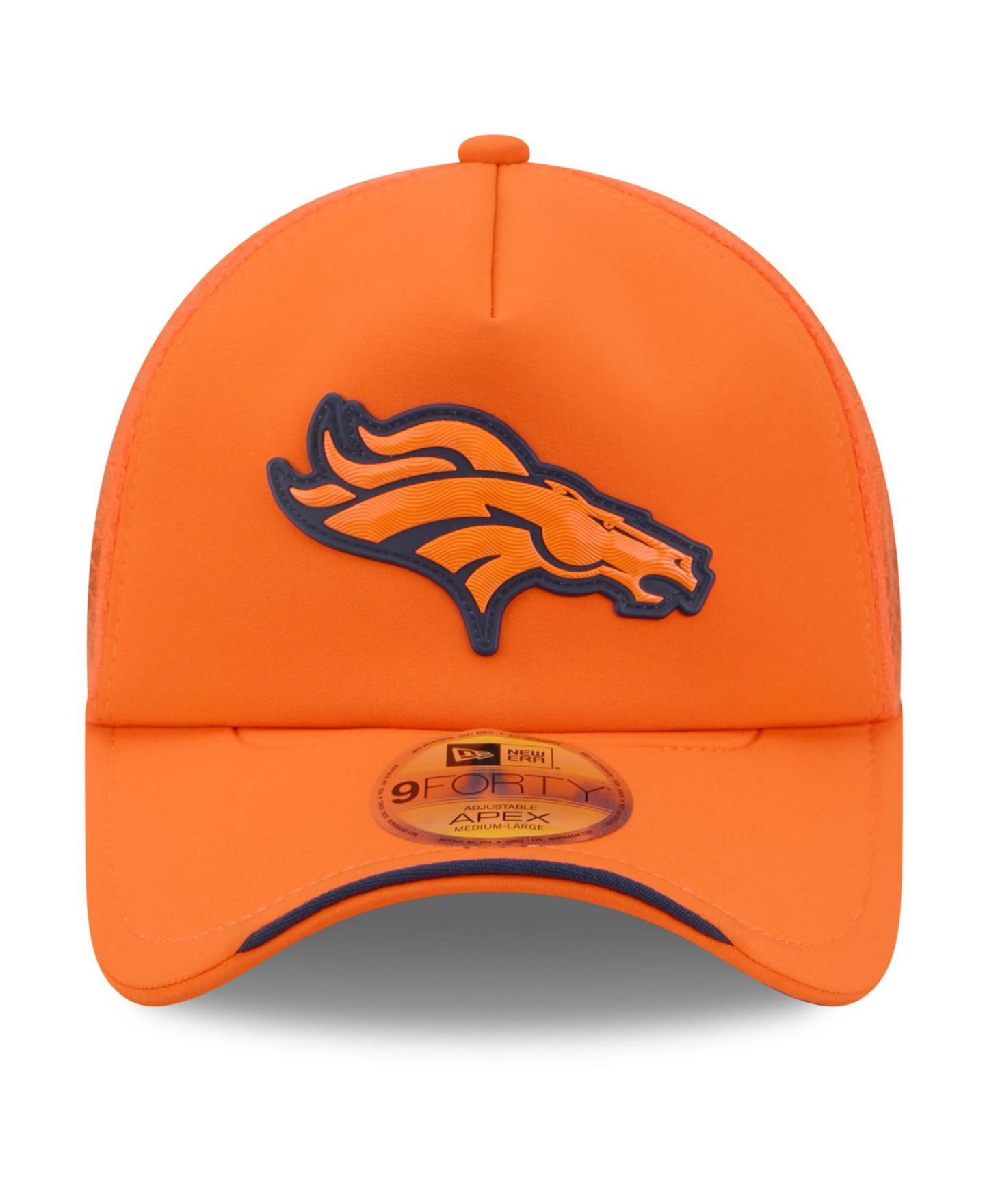 Мужская регулируемая кепка-тракер New Era Denver Broncos 2026 Sideline Apex 9FORTY, Orange — фото 5