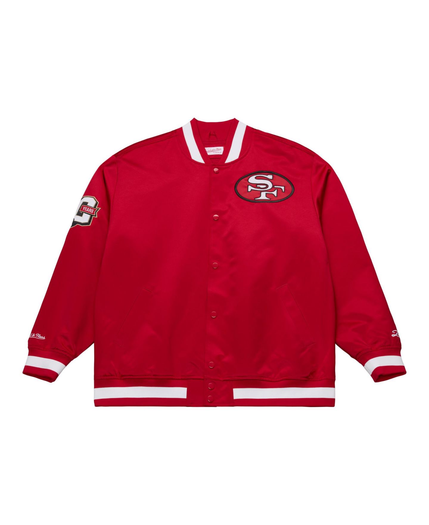Мужская куртка Mitchell & Ness Scarlet San Francisco 49ers 80th Anniversary Heavyweight Satin Full-Snap — фото 7