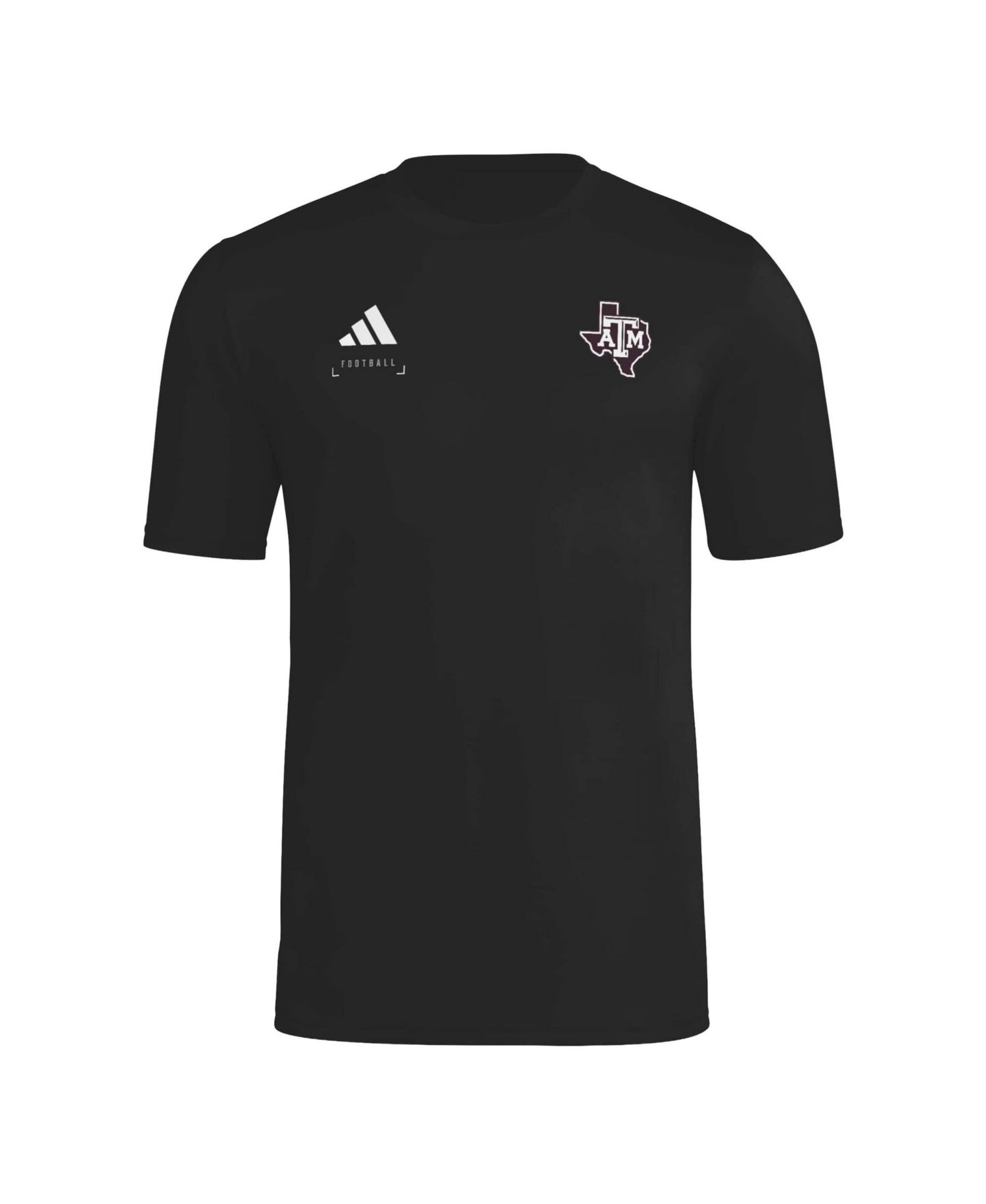 Men's Black Texas A M Aggies Locker Football Icon AEROREADY Pre-Game T-Shirt