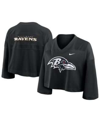 Women's Black Baltimore Ravens Rewind Cropped Mesh Dri-FIT Fashion Jersey