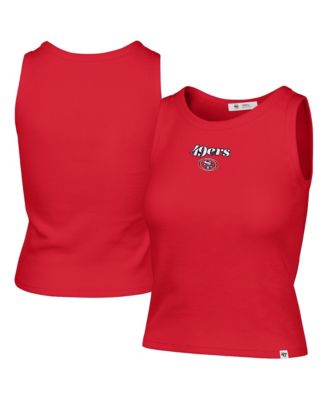 47 Brand Women's Scarlet San Francisco 49ers Cropped Straight Cut Ribbed Baby Tank Top