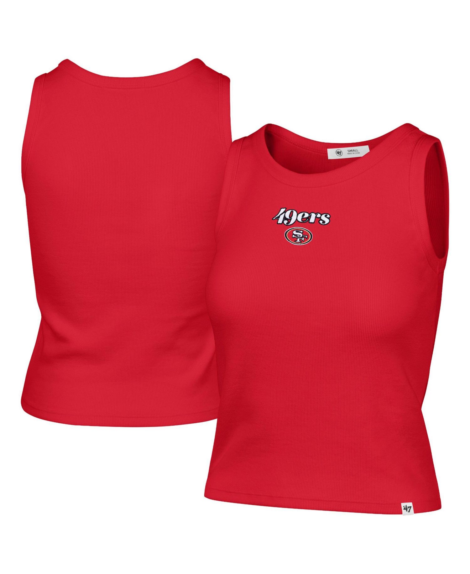 47 Brand Women's Scarlet San Francisco 49ers Cropped Straight Cut Ribbed Baby Tank Top