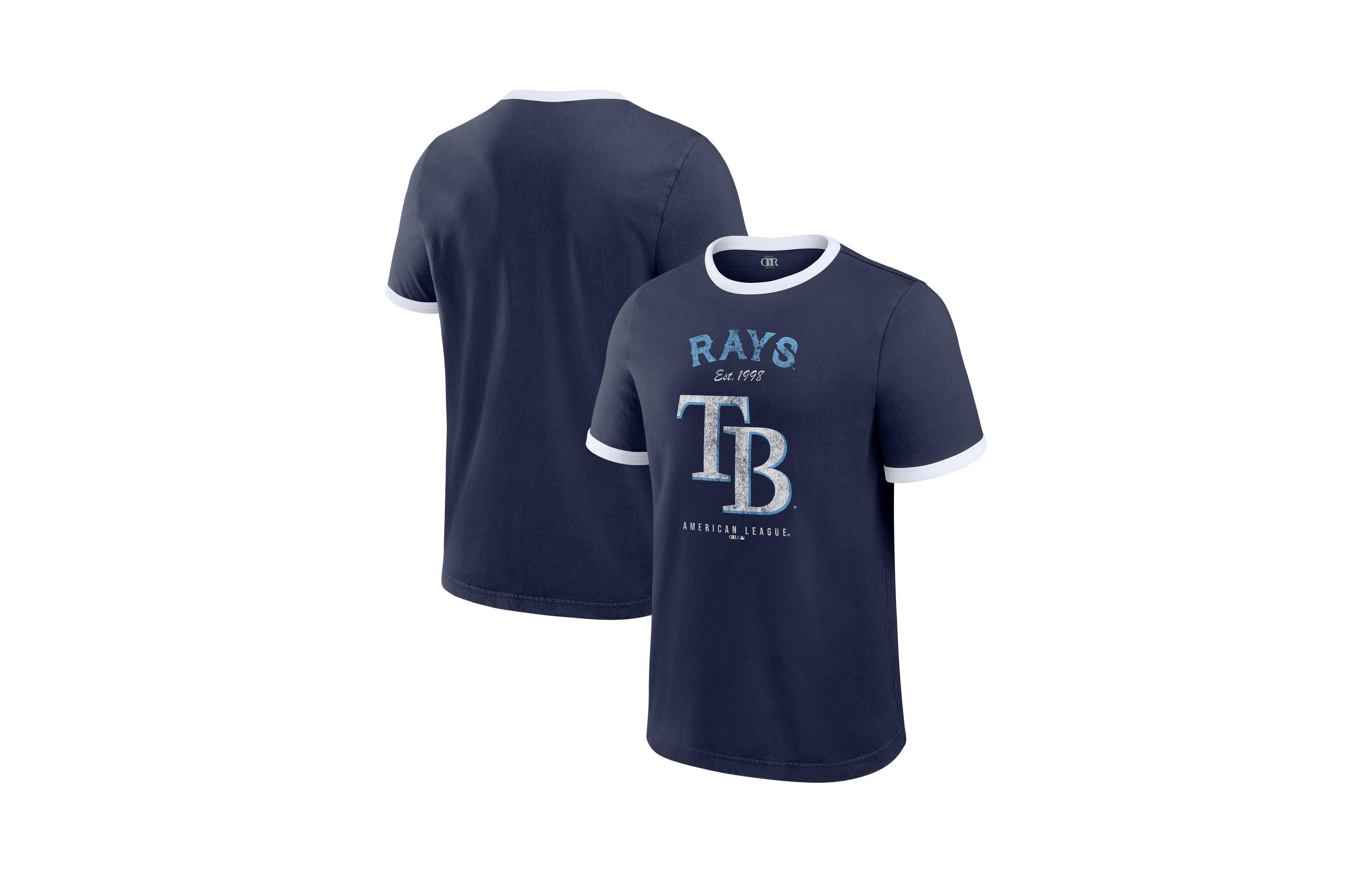 Darius Rucker Collection By Fanatics Men's Navy Tampa Bay Rays Washed Ringer T-Shirt