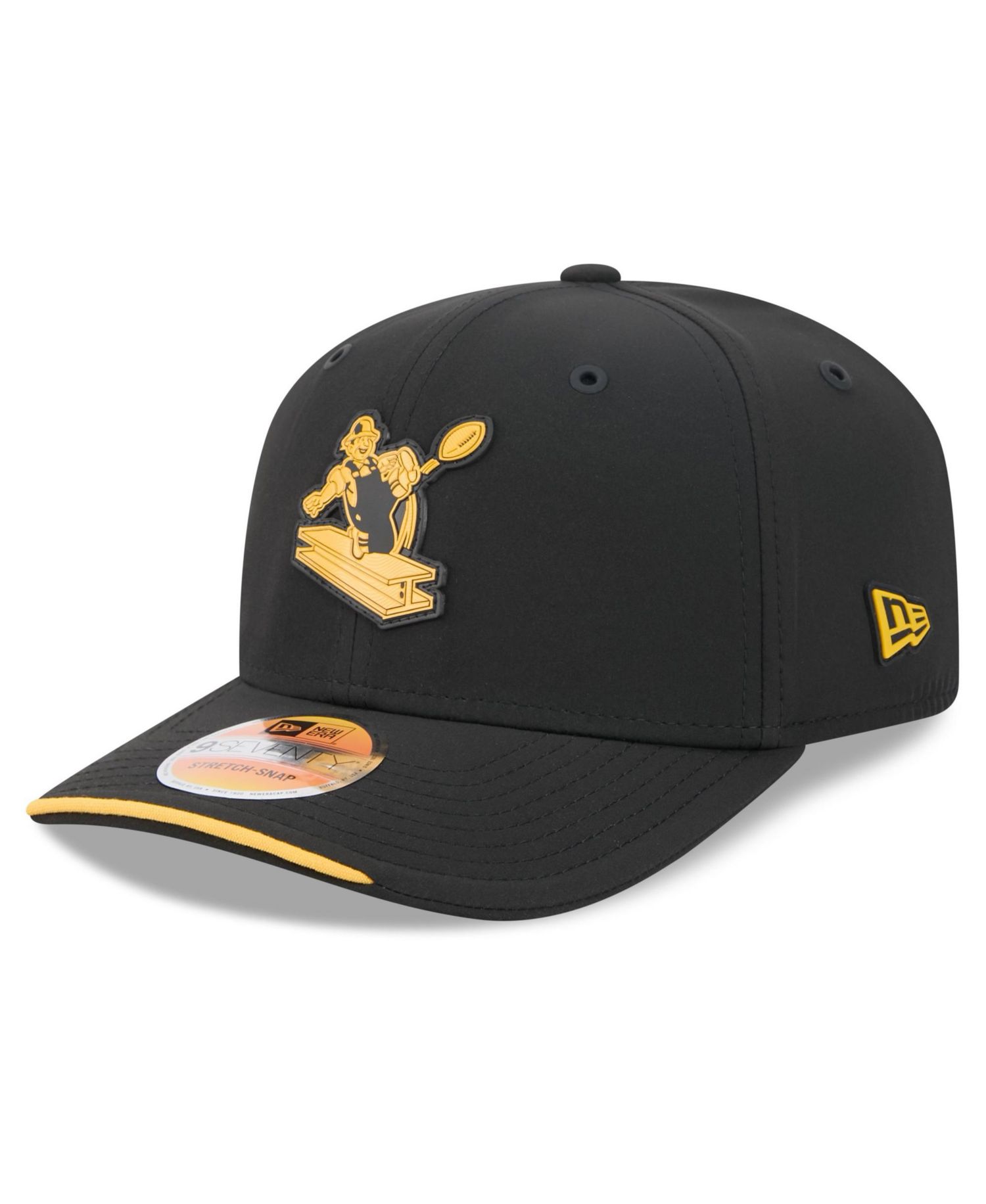 Men's Black Pittsburgh Steelers 2026 Sideline Throwback 9SEVENTY Adjustable Hat