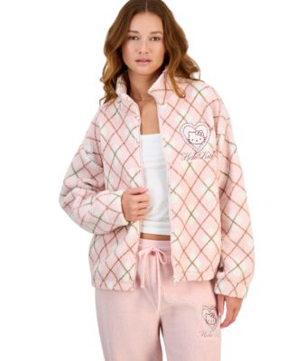 Juniors' Hello Kitty Sherpa Plaid Jacket