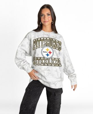 Women's Arctic Camo Pittsburgh Steelers Whiteout Oversized Premium Fleece Sweatshirt