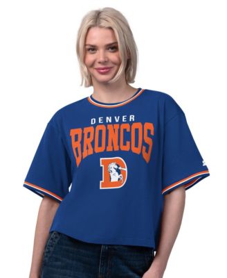 Women's Royal Denver Broncos Ace Cropped T-Shirt