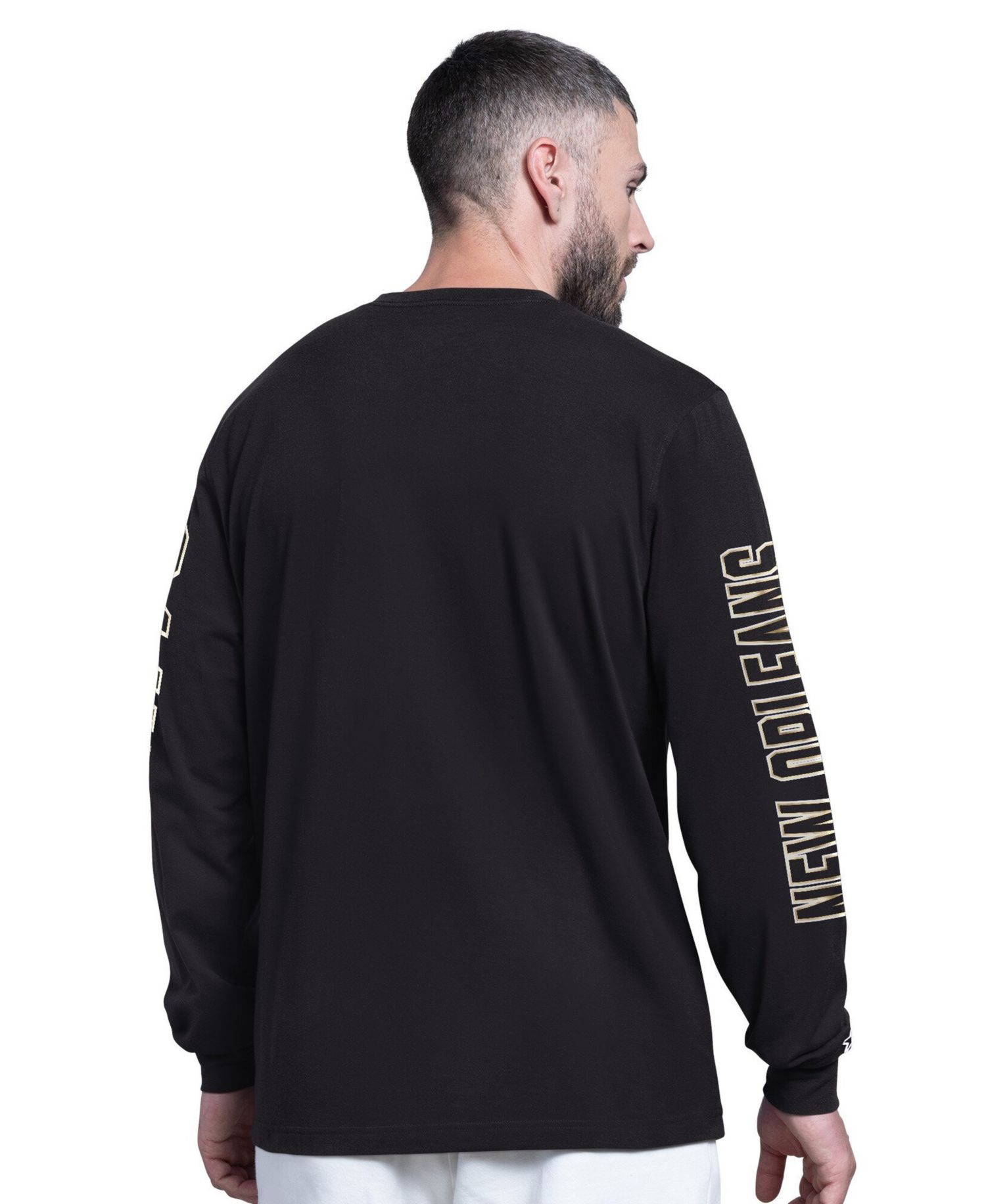 Men's Black New Orleans Saints Clutch Hit II Long-Sleeve T-Shirt