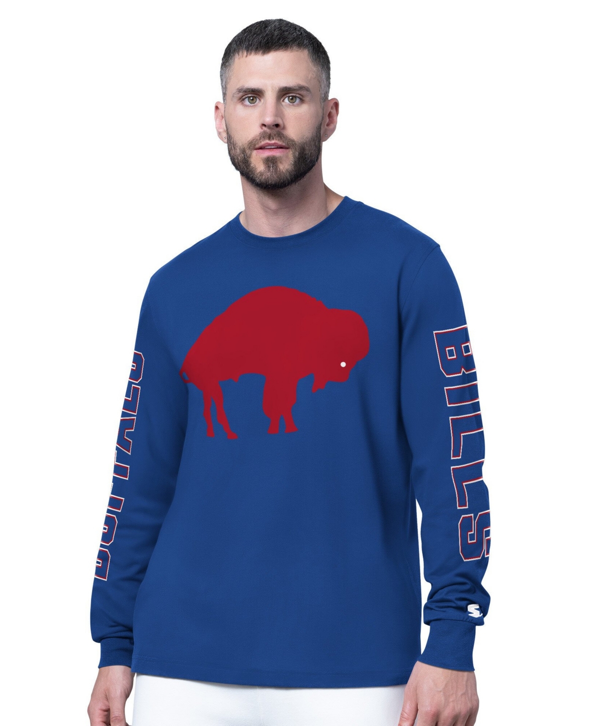 Starter Men's Royal Buffalo Bills Clutch Hit Ii Logo Long-Sleeve T-Shirt - Royal