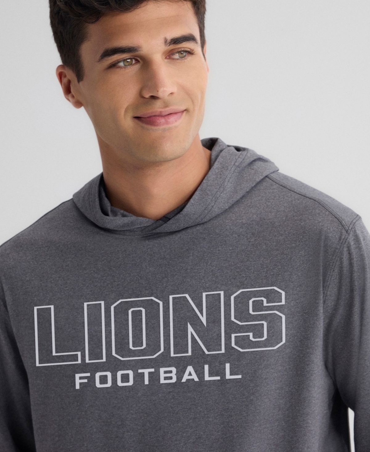 Fanatics Men's Charcoal Detroit Lions ClutchLong sleeves Hooded T-Shirt