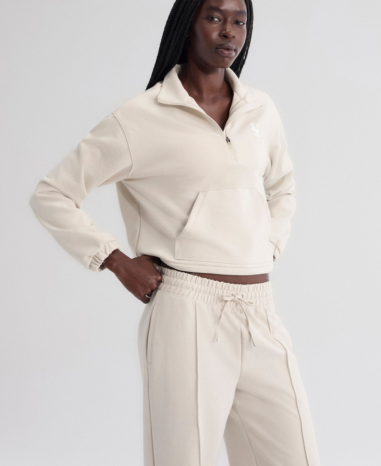Women's New York Mets Clutch Tri-Blend Wide-Leg Drawstring Pants
