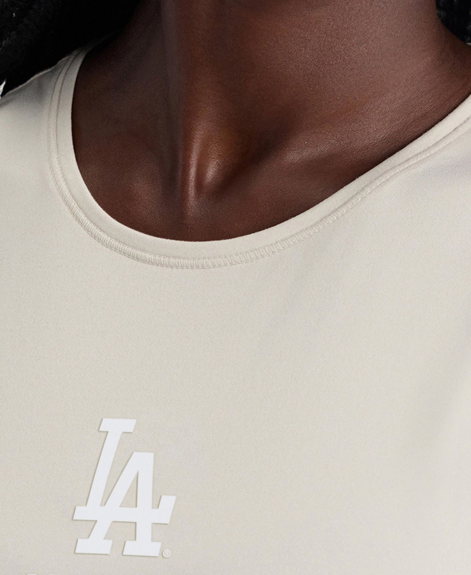Women's Beige Los Angeles Dodgers Clutch Tank Top