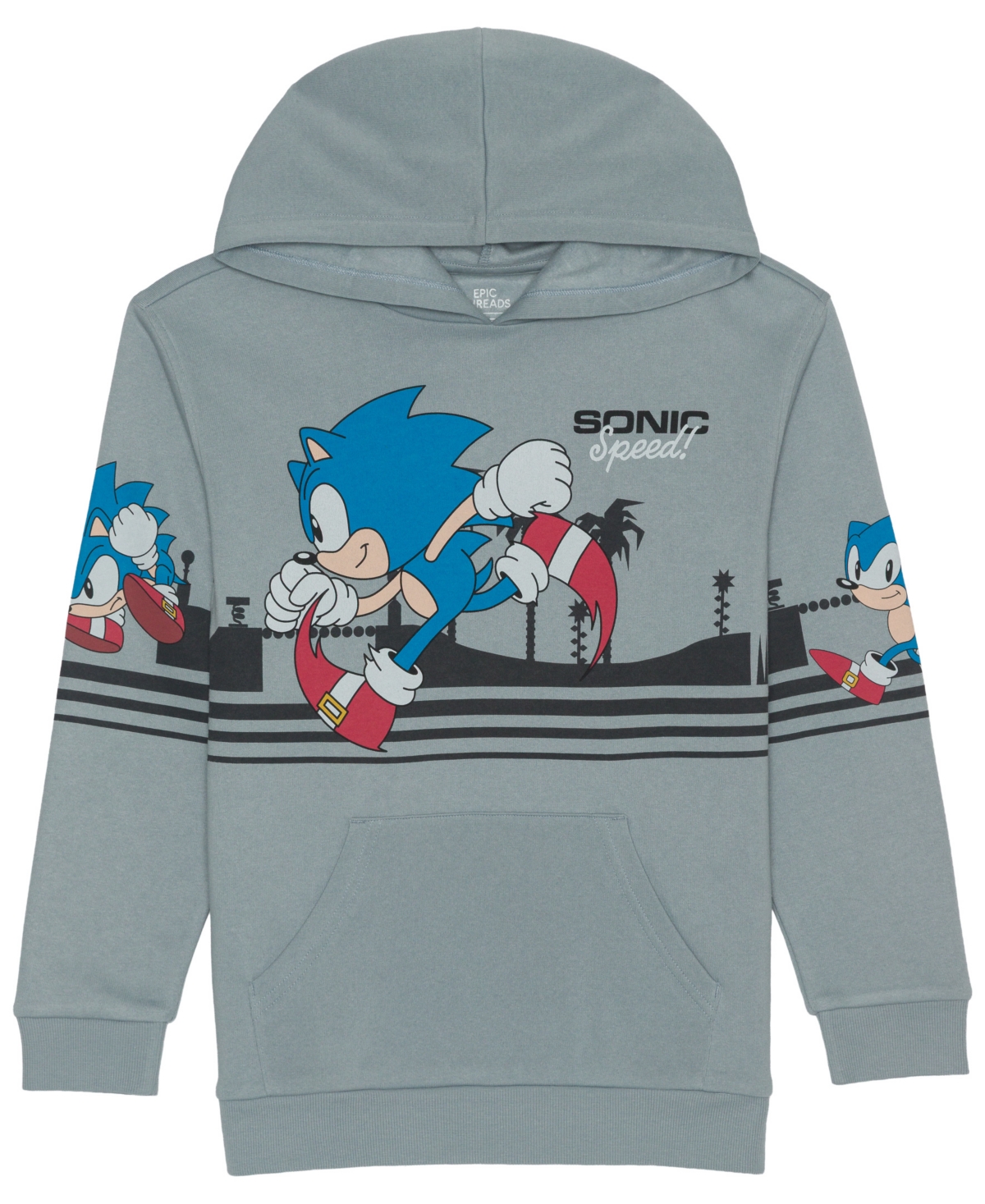 Epic Threads Kids' Boys' 5-20 Sonic City Run Long-sleeve Hoodie In Quarry