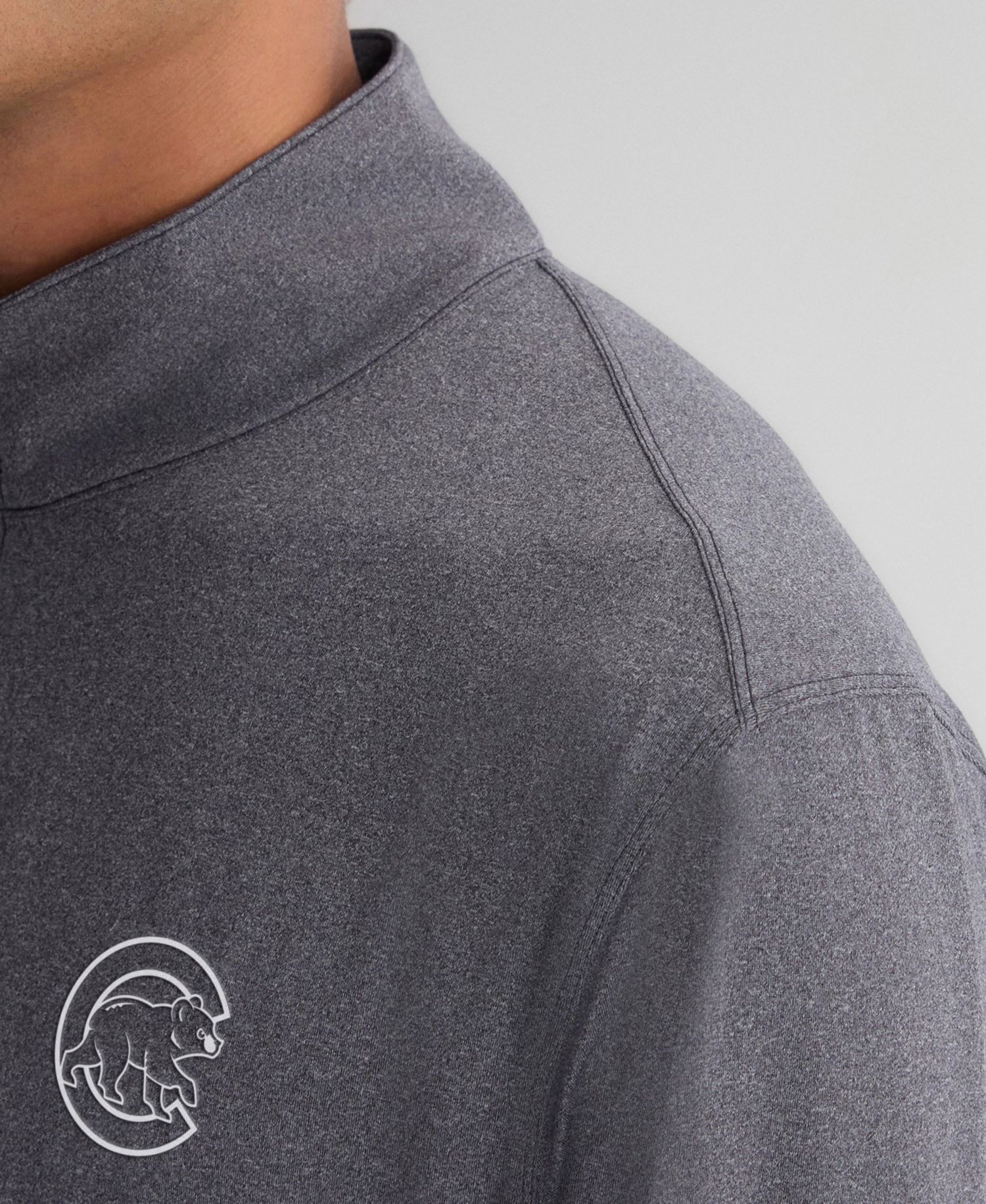 Men's Charcoal Chicago Cubs Clutch Quarter-Zip Pullover Sweatshirt