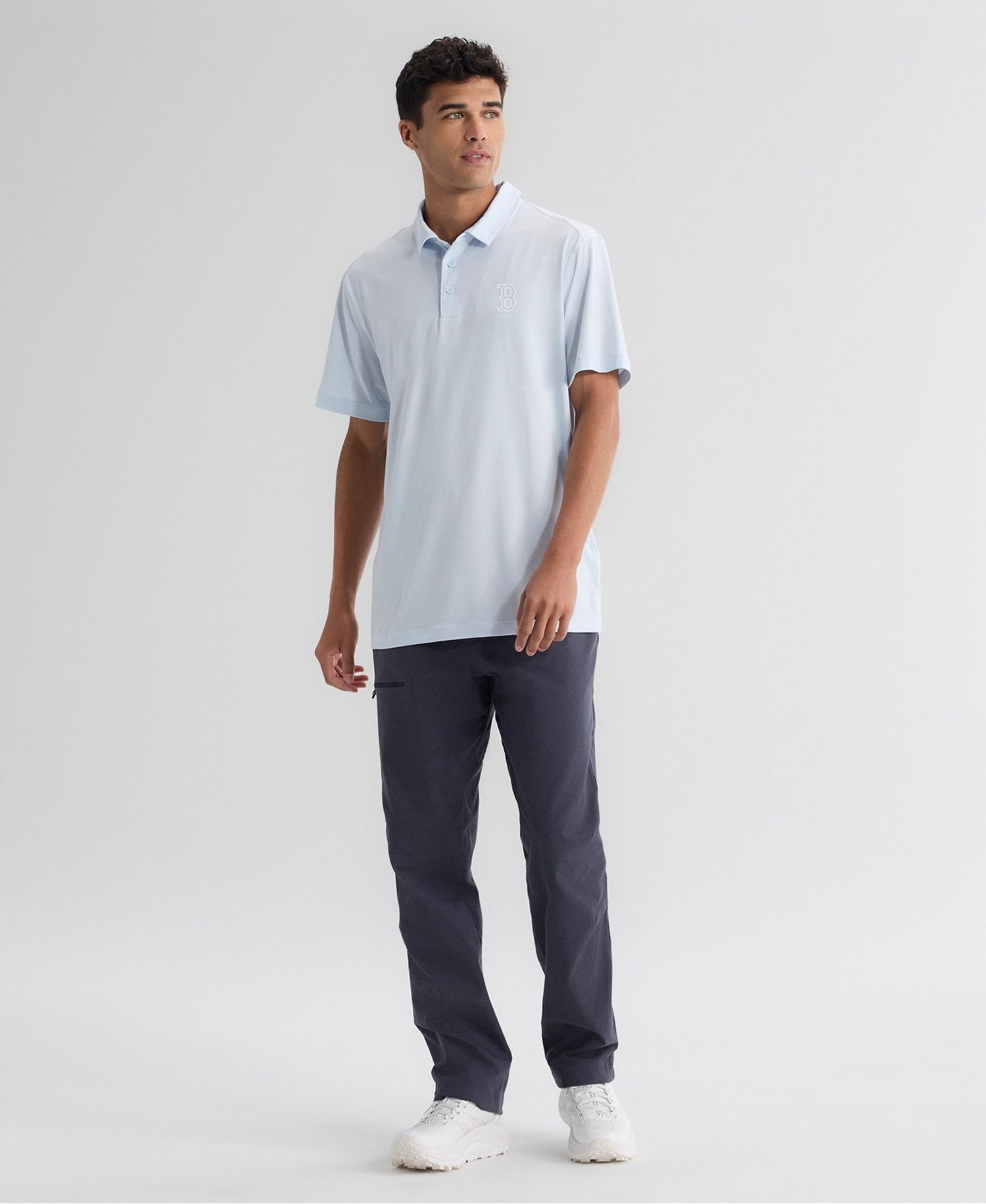 Men's Light Blue Boston Red Sox Clutch Polo Shirt