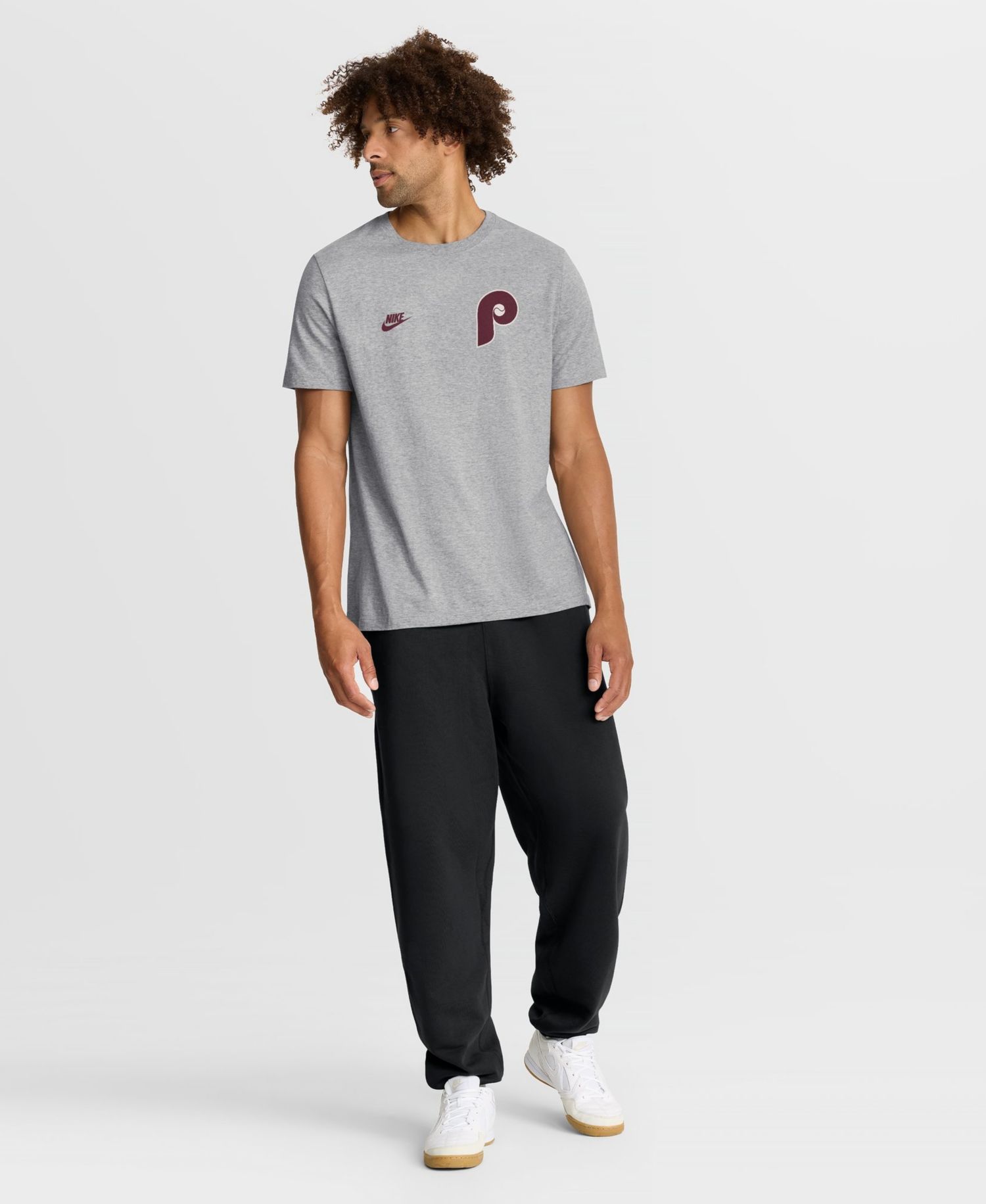Men's Heather Gray Philadelphia Phillies Cooperstown 2-Hit T-Shirt
