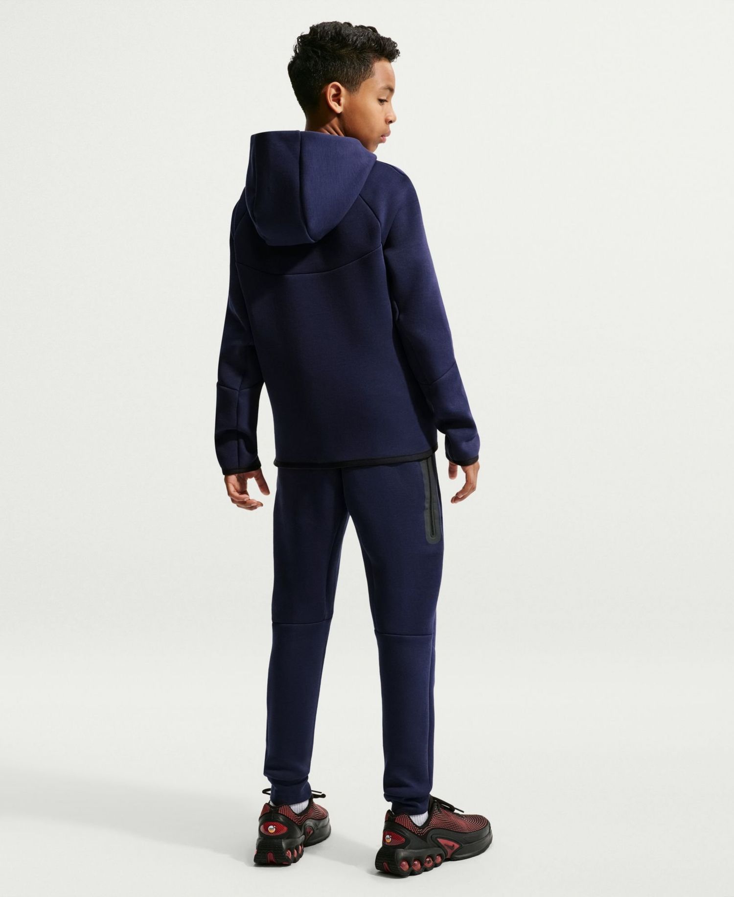 Big Boys and Girls Navy Barcelona Tech Fleece Raglan Full-Zip Hoodie