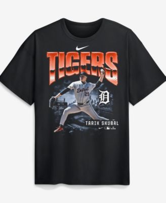 Men's Tarik Skubal Black Detroit Tigers Enlarged Player Graphic Max90 Heavyweight T-Shirt