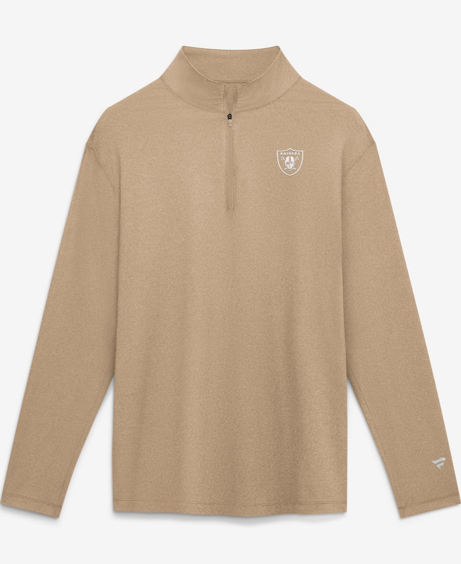 Men's Tan Las Vegas Raiders Clutch Quarter-Zip Pullover Sweatshirt