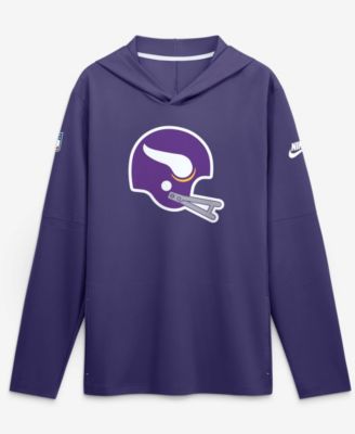 Men's Purple Minnesota Vikings Sideline Alternate Lightweight Long Sleeve Hooded Dri-FIT T-Shirt