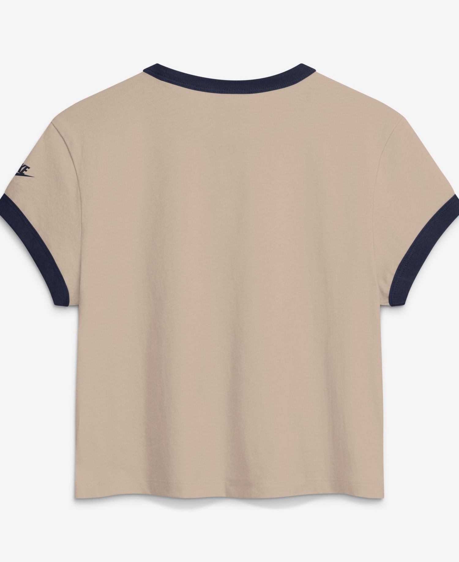 Women's Cream New York Giants Rewind Ringer Mod Cropped T-Shirt