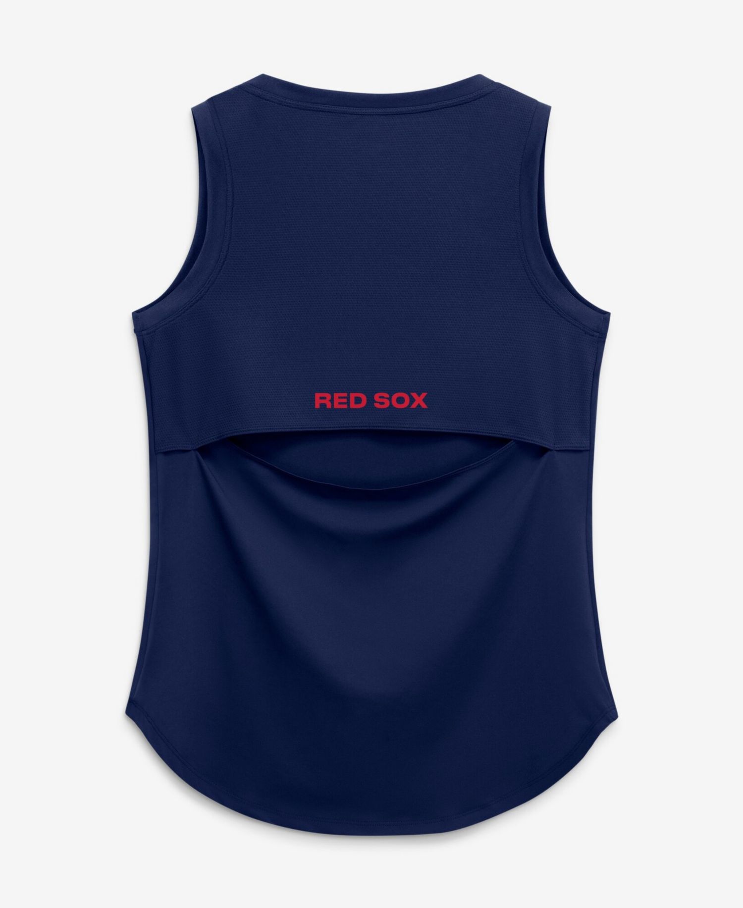 Women's Navy Boston Red Sox Draped Mesh Back Performance Tank Top