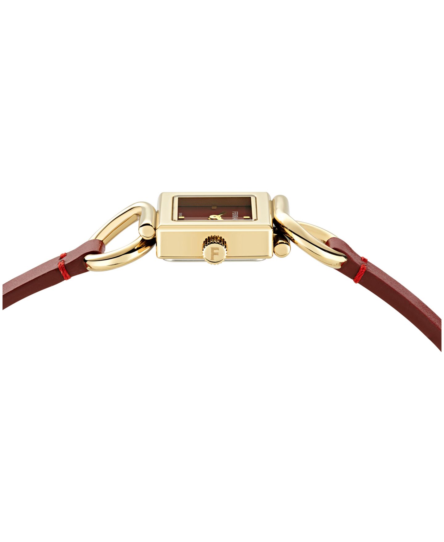 Женские часы Ferragamo Gancini Bangle Gold-Tone Case Leather Strap Watch 18mm — фото 2