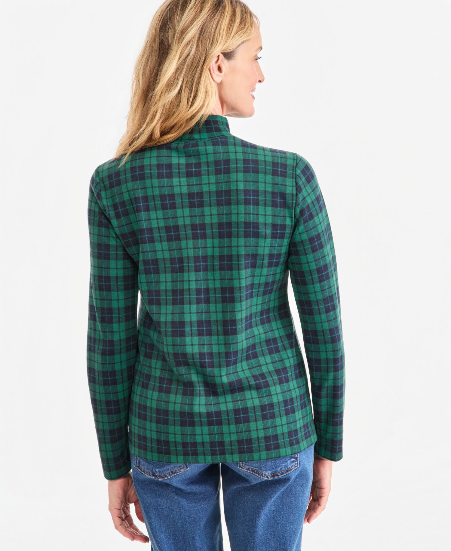 Petite Printed Mock-Neck Long-Sleeve Tee