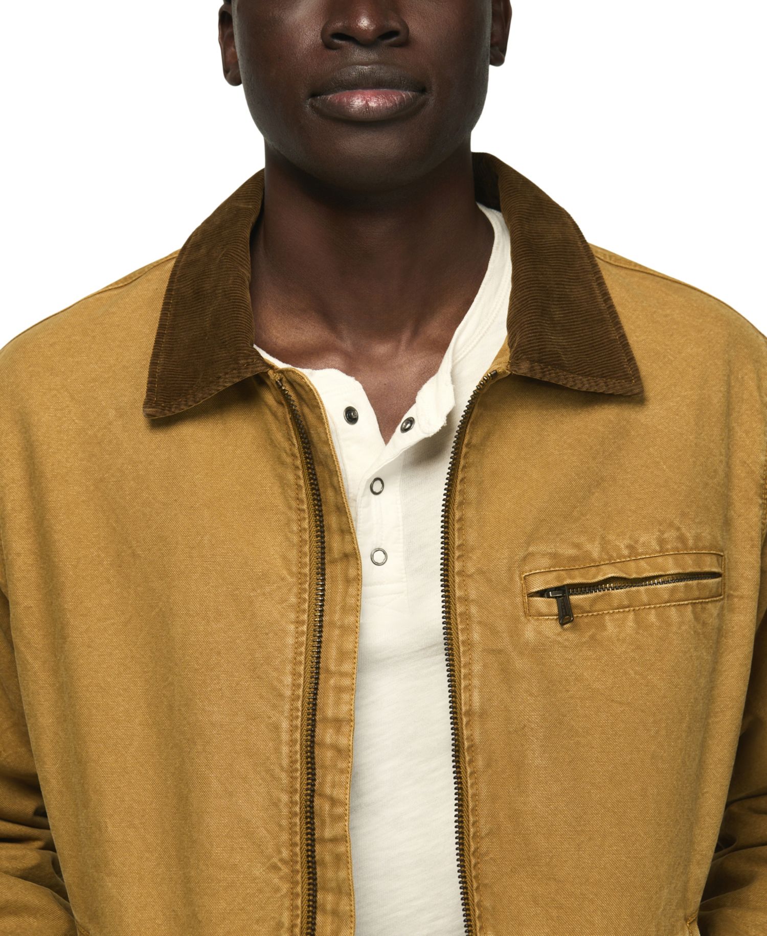 Men's Canvas Zip-Front Utilitarian Jacket