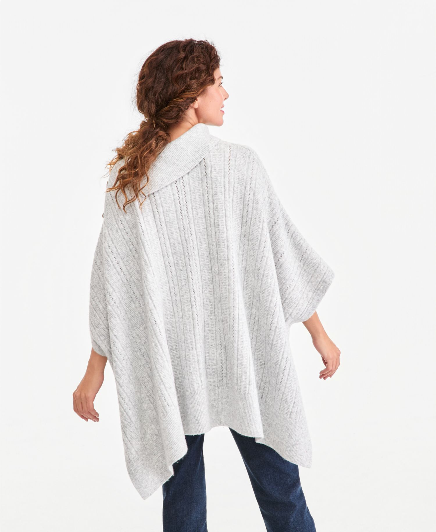 Women's Button Poncho Sweater