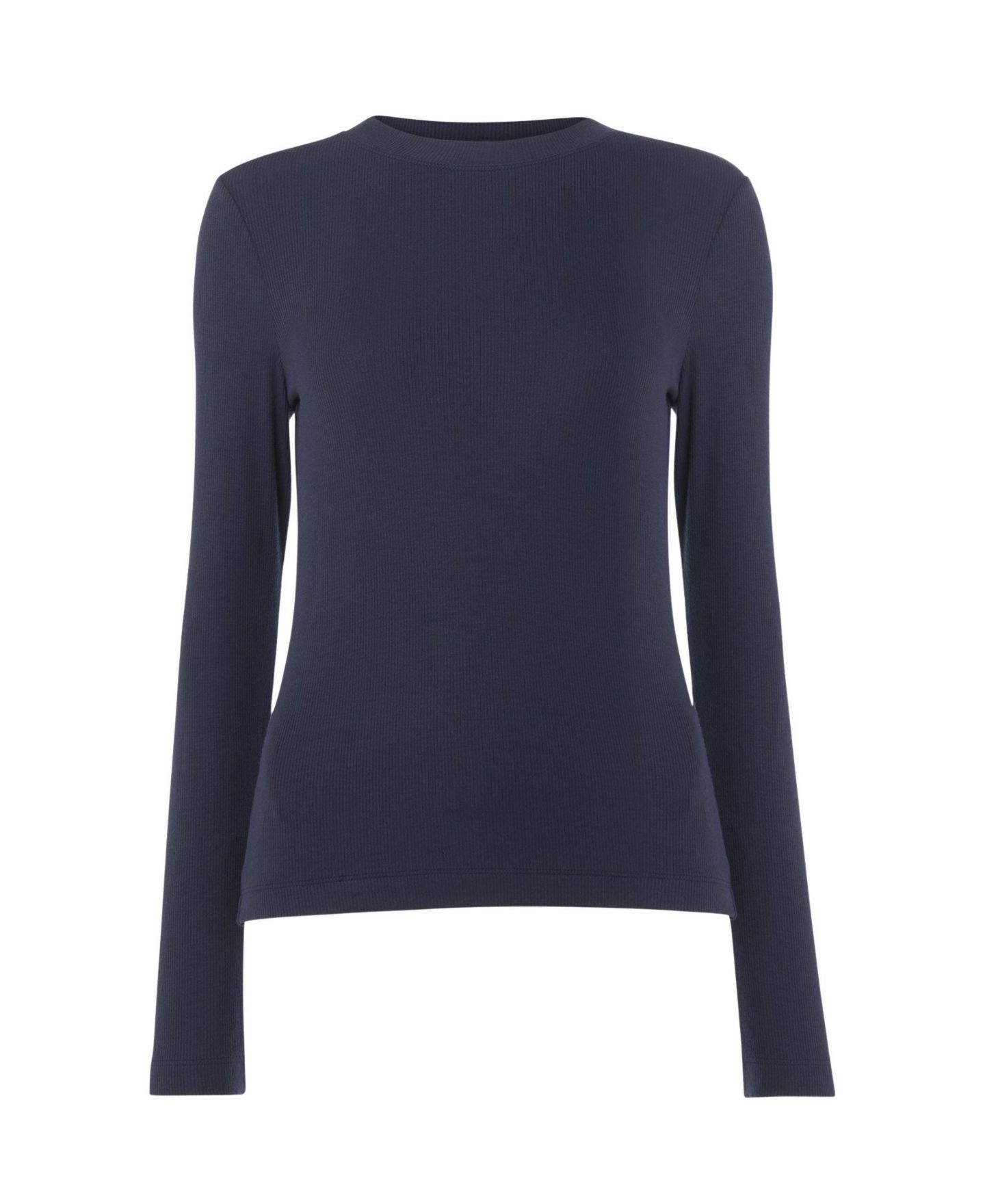 Женский топ Whistles Ribbed Crewneck Knit, цвет: Тёмно-синий — фото 3