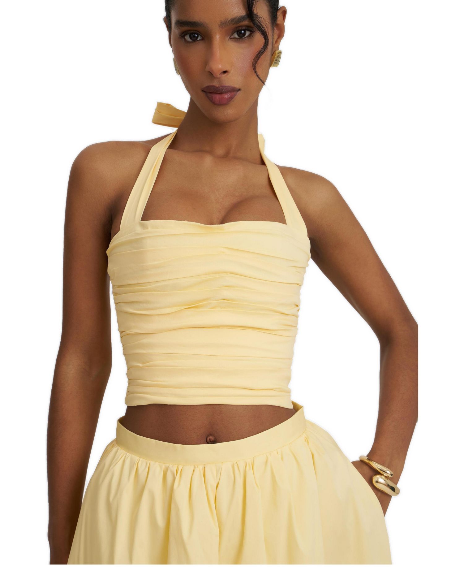 Women's Wilsie Ruched-Crop Halter Top