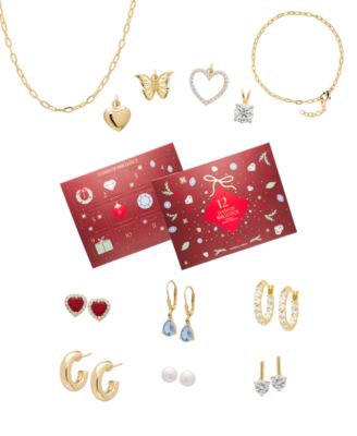 14k Gold-Plated 12 Days of Brilliance Advent Calendar, 12 Pieces of Jewelry