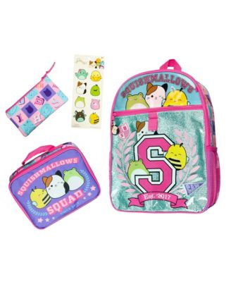 Backpack 16 Inch Squad 5 Piece Set Bookbag with Detachable Lunch Box