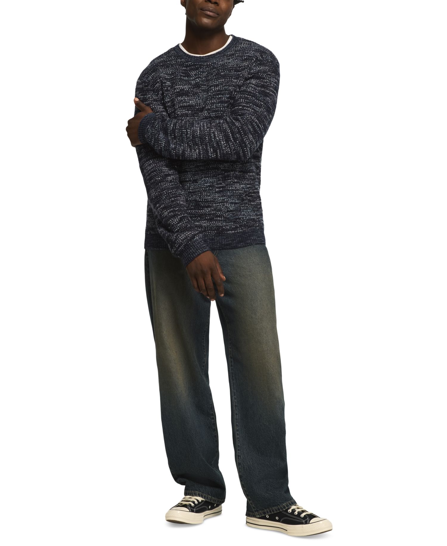 Men's Marled Regular-Fit Crewneck Sweater