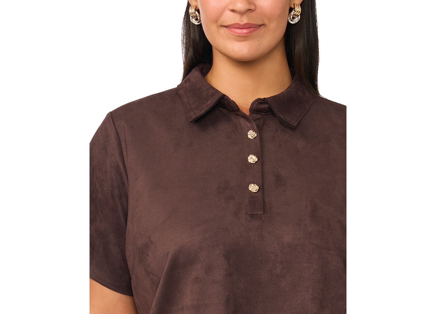 Plus Size Scuba Crepe Collared Shift Dress