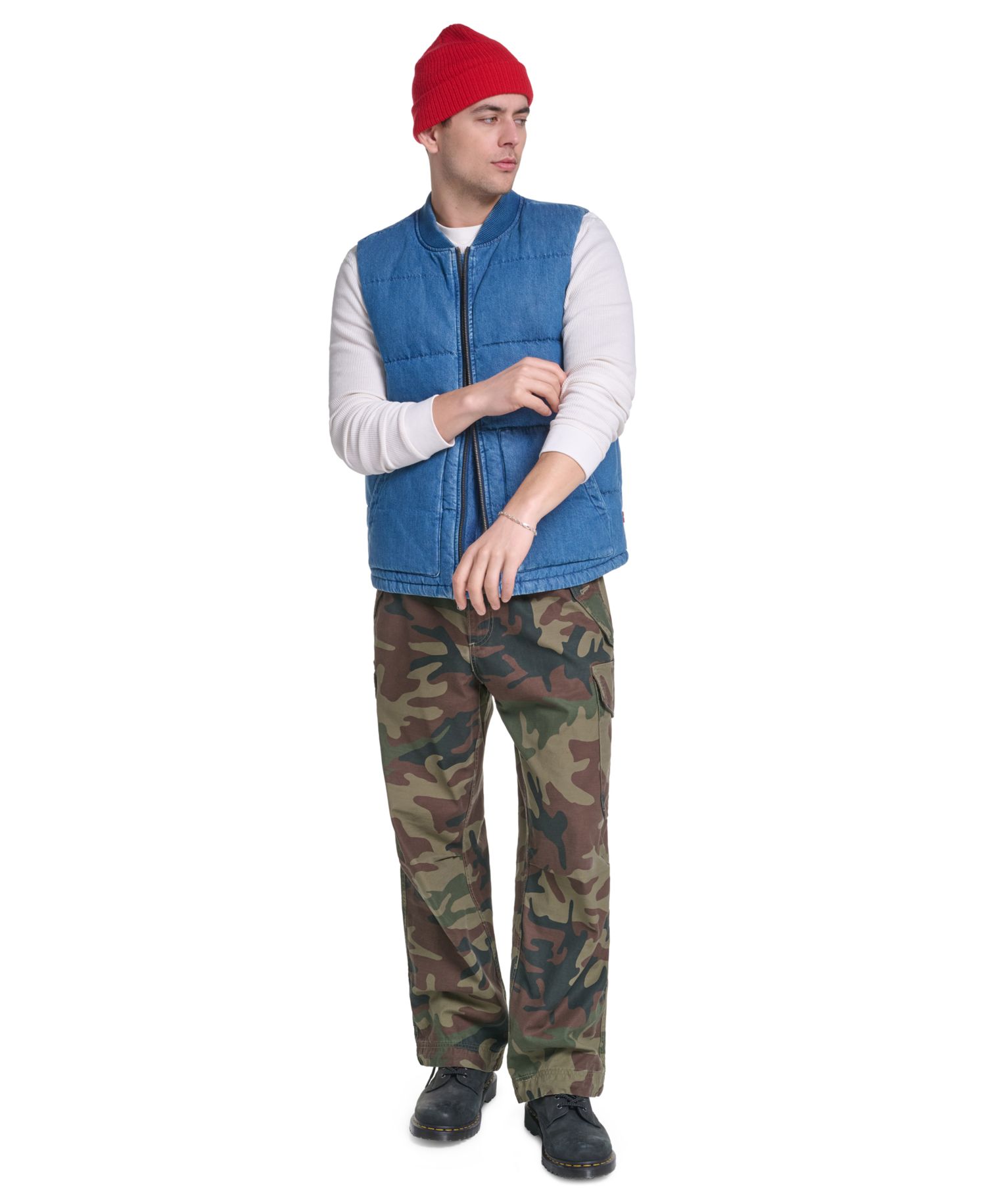 Men's Quilted Denim Classic-Fit Vest