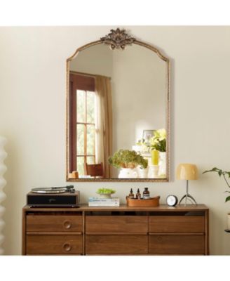 36 x 24 Inch Wood Framed Wall Mirror Hand Made Wooden Spliced Wall Mount or Tabletop for Bedroom Bathroom Living Room Entryway