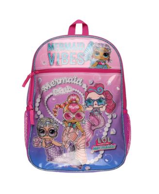 Backpack Mermaid Club 16 Inch Book Bag with Adjustable Shoulder Straps