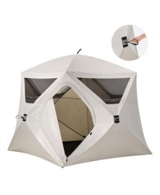 4 Person Pop Up Instant Cabin Tent with Large Mesh Windows and 60 Second Setup