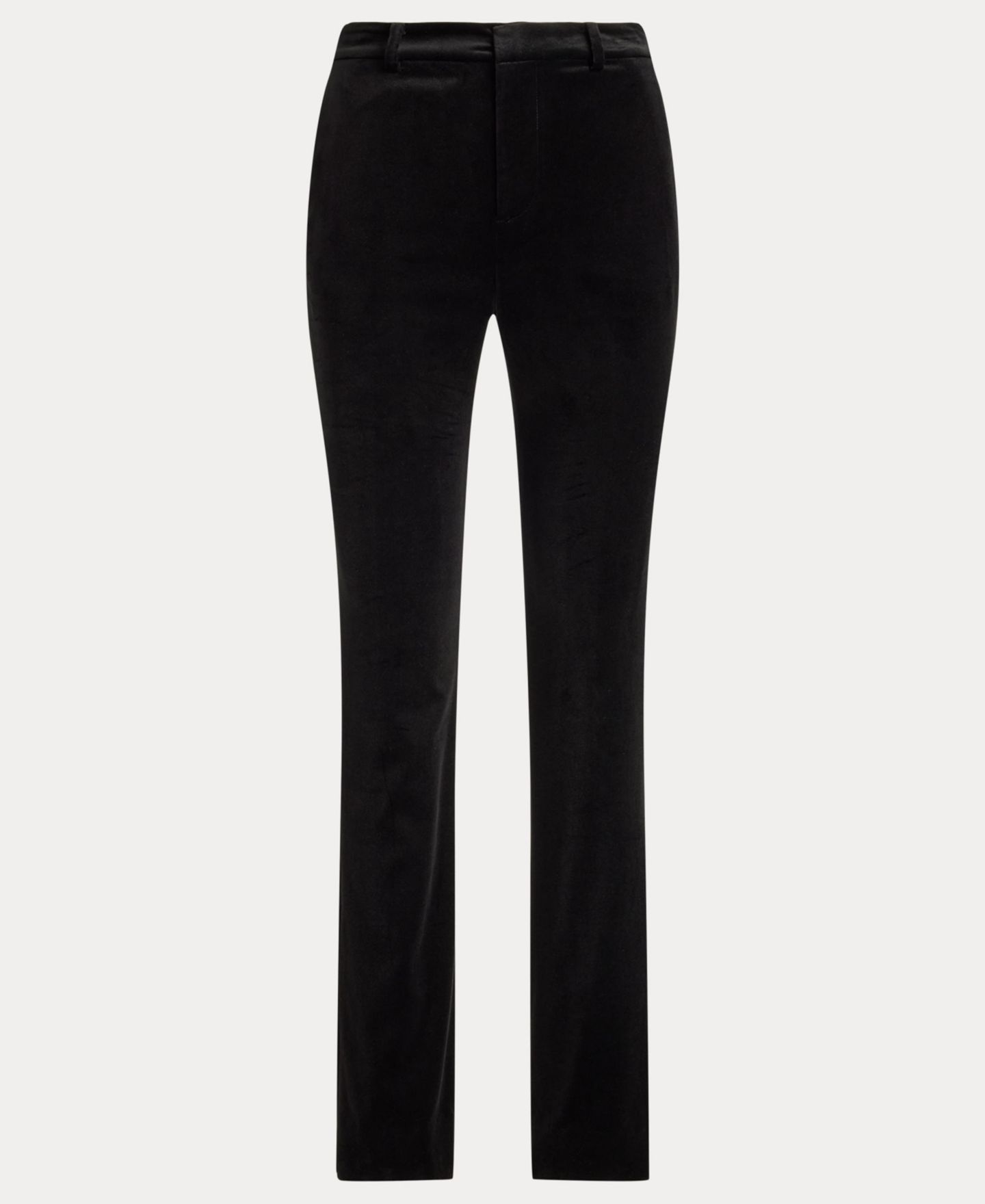Женские брюки Lauren Ralph Lauren Stretch Velvet High-Rise Straight-Leg, цвет: Чёрный бархатный — фото 5