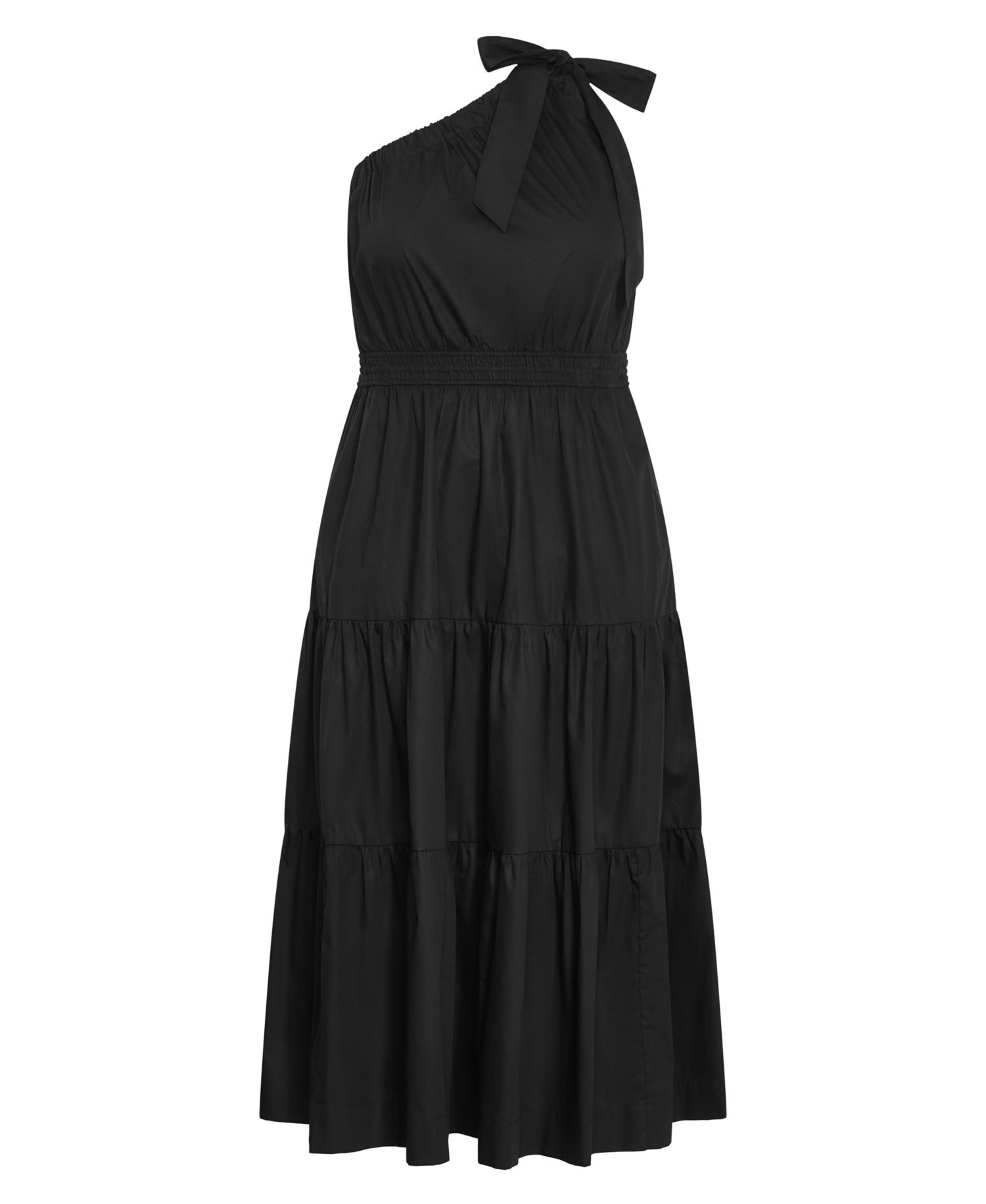 Plus Size Haylee One-Shoulder Tiered Cotton Maxi Dress