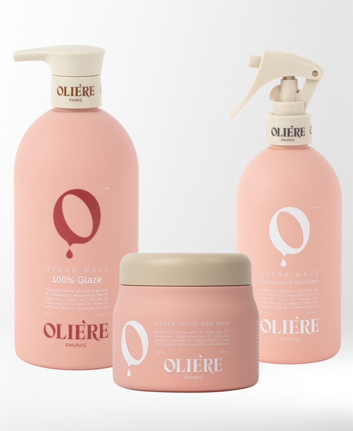 Oliere Paris Hydra Wave Curl Defining Styling Hair Care Trio