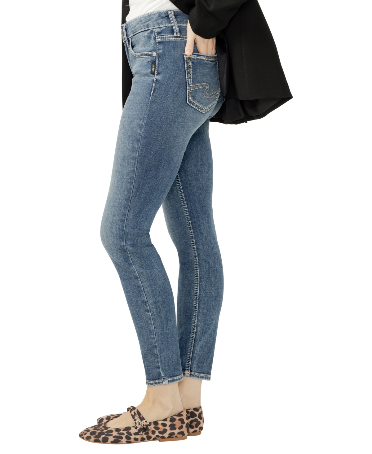 Silver Jeans Co. Women's Suki Curvy Fit Mid-Rise Medium Wash